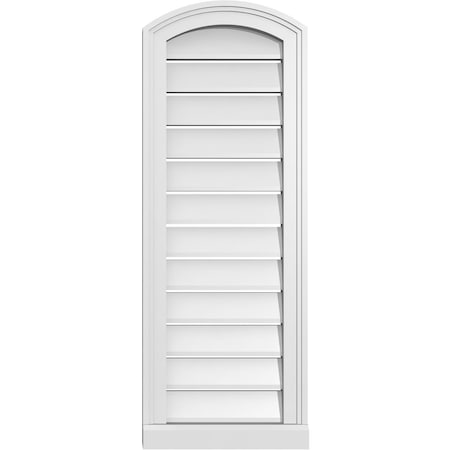 Ekena Millwork Arch Top Surface Mount PVC Gable Vent w/ 2"W x 2"P Brickmould Sill Frame, 14"W x 36"H GVPAR14X3603SN